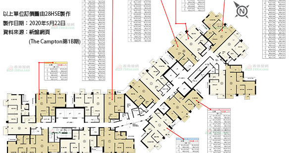 The Campton 1B期 单位订价图 更新日期: 2020-05-22