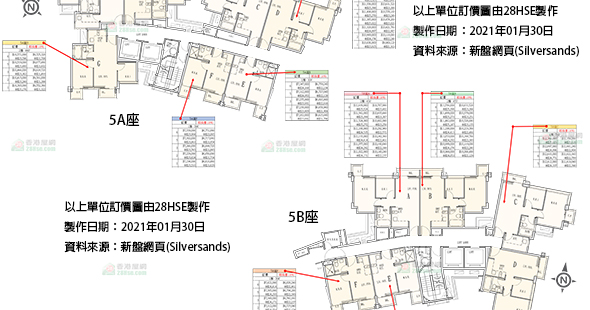 Silversands 单位订价图 更新日期: 2021-01-30