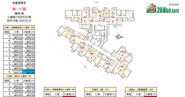 Phase 1C of IN ONE Floorplan Pricelist Updated date: 2023-03-27