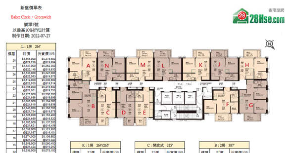 Baker Circle．Greenwich Floorplan Pricelist Updated date: 2023-07-27