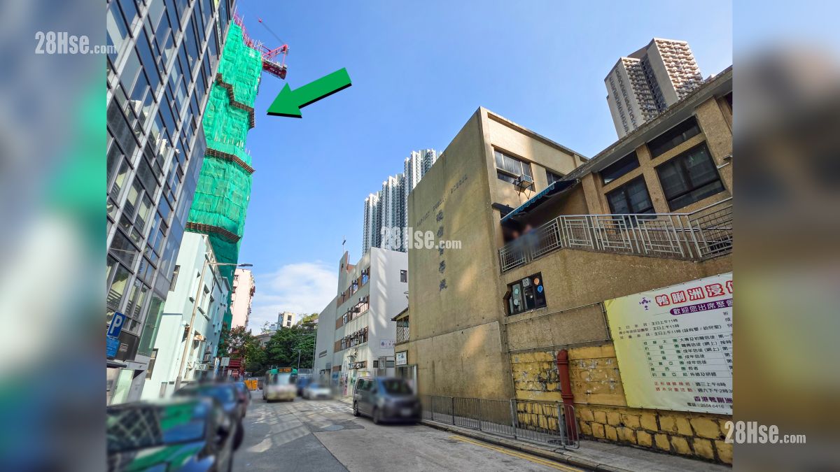 項目 (綠色箭嘴部分) 鄰近基督教海面傳道會仁愛幼稚園與浸信會學校
