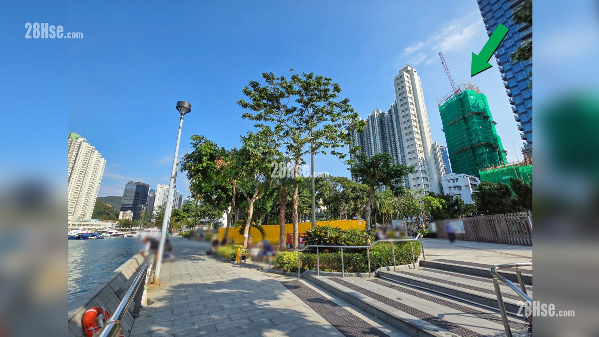 鴨脷洲海濱長廊, 項目位於綠色箭嘴部分