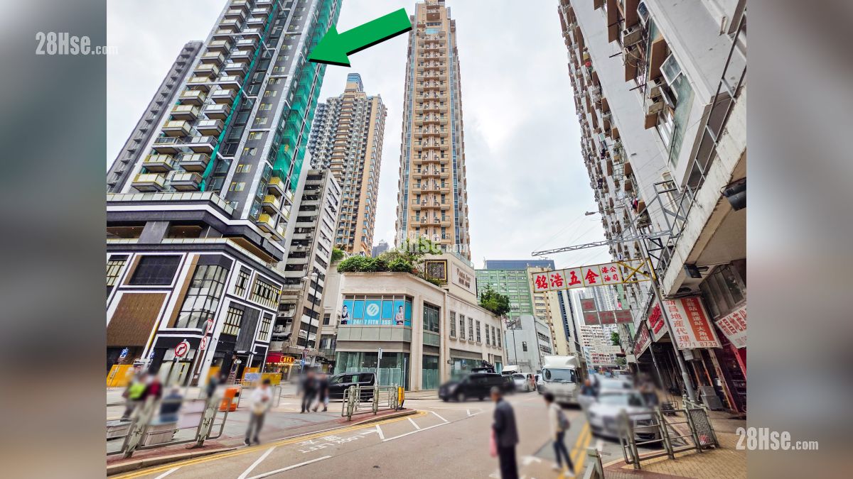 映居 屋苑设施环境 从福全街观看项目 (绿色箭嘴部分)
