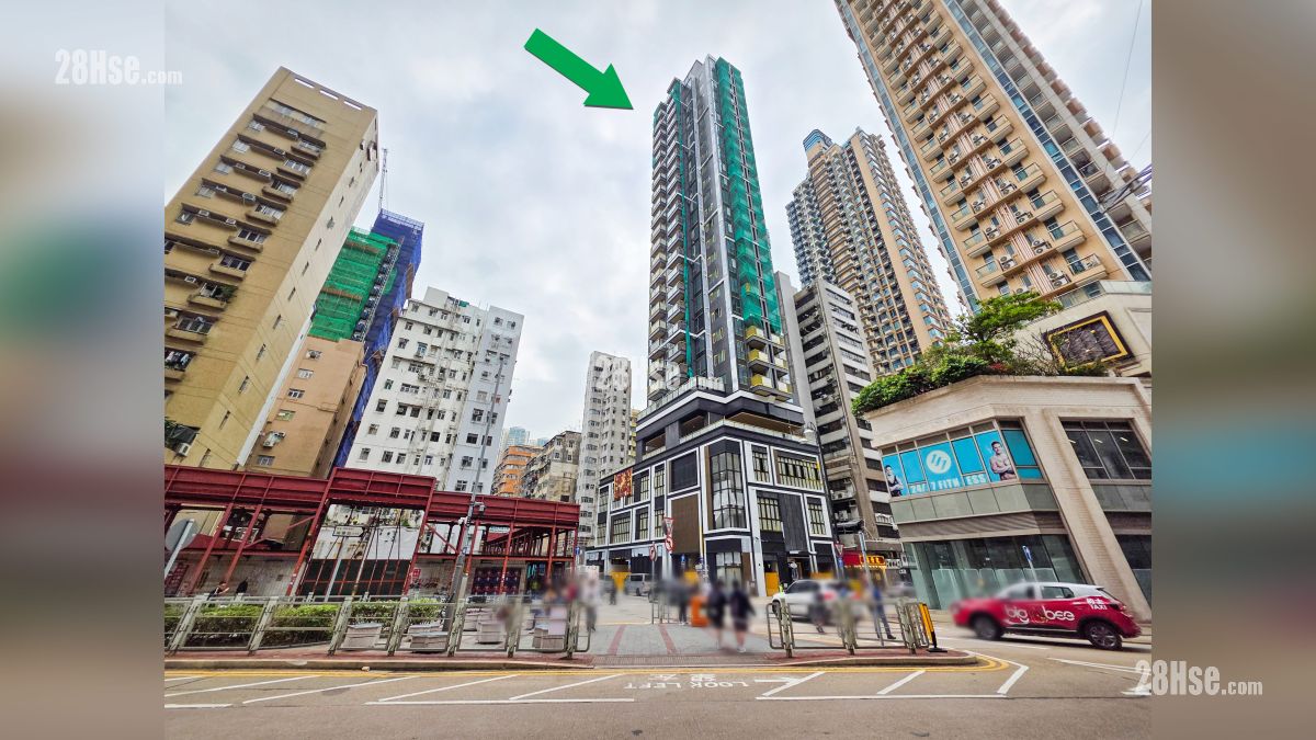 映居 屋苑设施环境 从福全街观看项目 (绿色箭嘴部分)