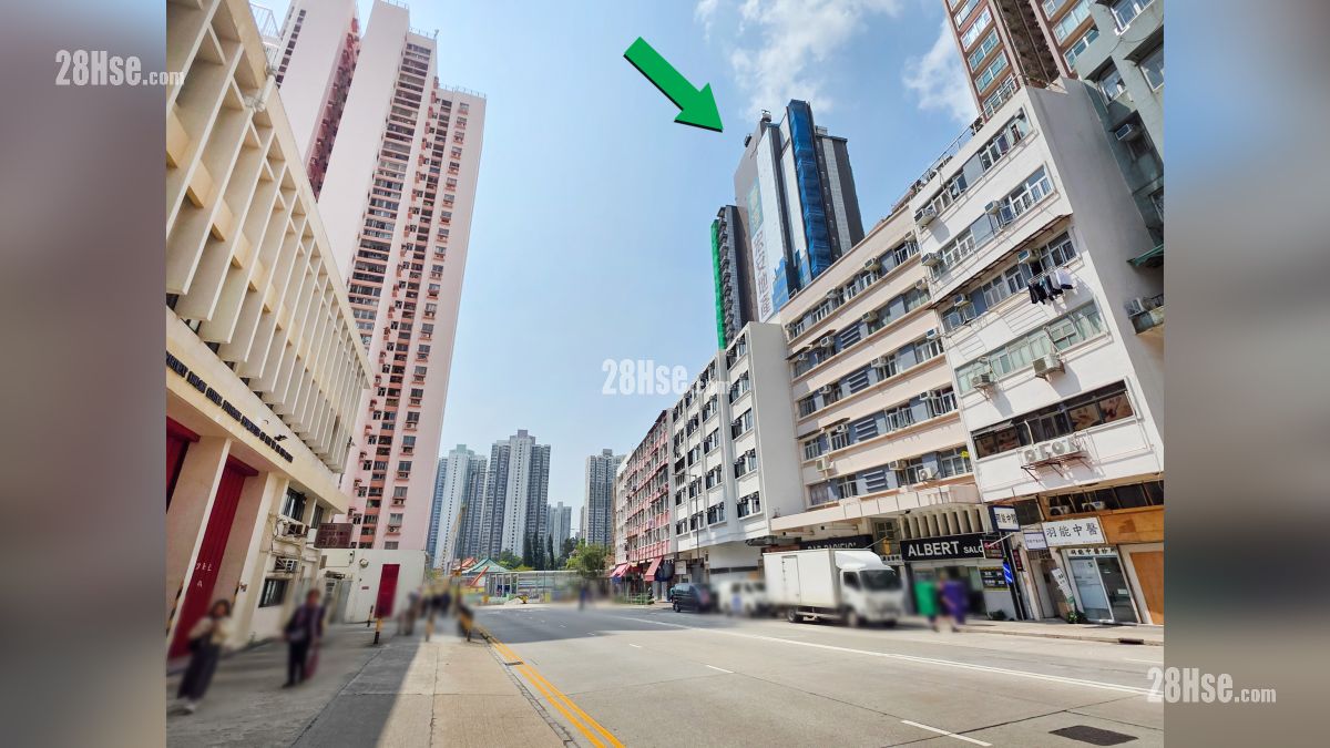 荟淳 附近街道 项目 (绿色箭嘴部分) 前方的凤德道 