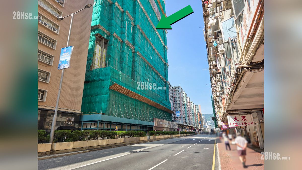 项目 (绿色箭嘴部分) 外的土瓜湾道