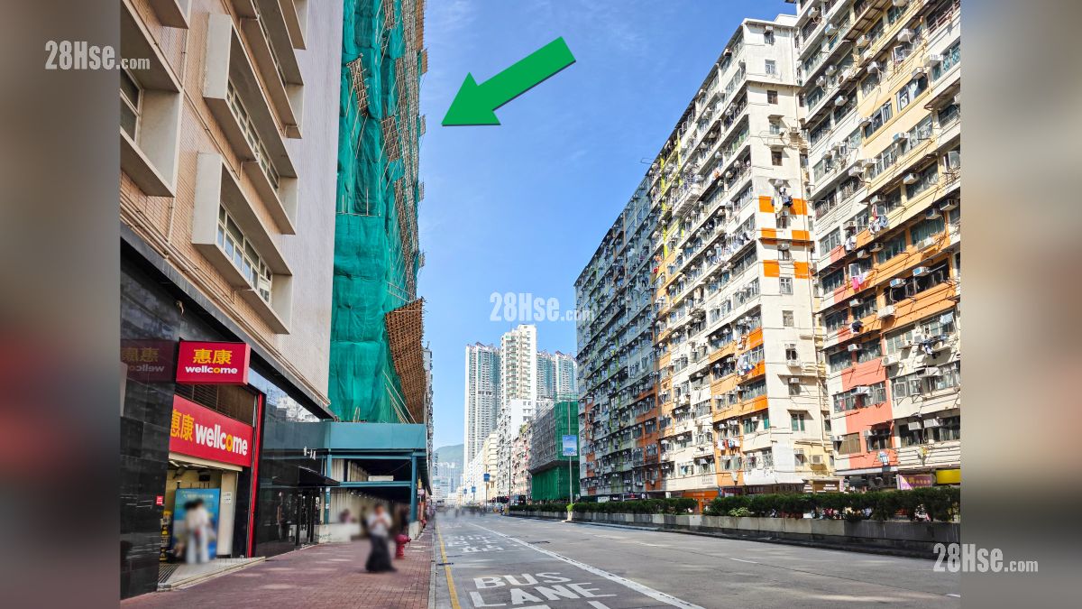 项目 (绿色箭嘴部分) 外的土瓜湾道