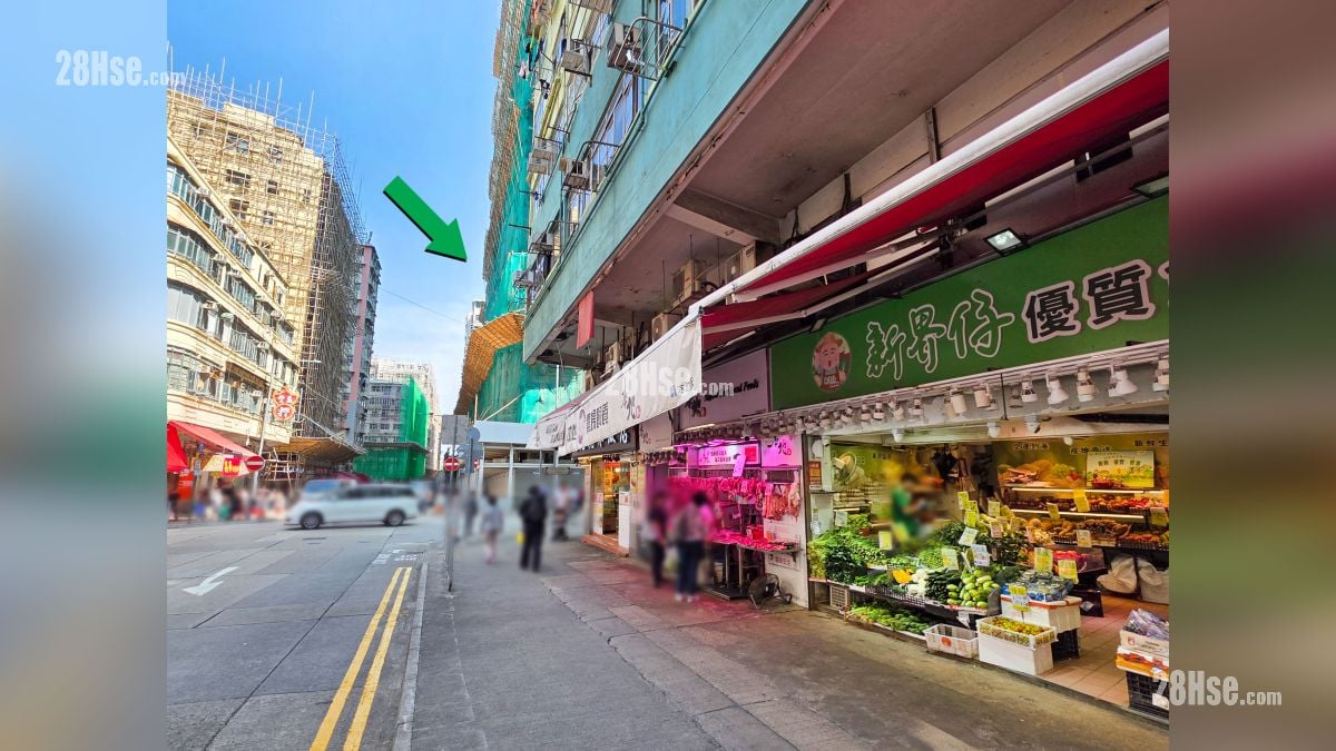 落山道设有商铺与街市 (项目位于绿色箭嘴部分)